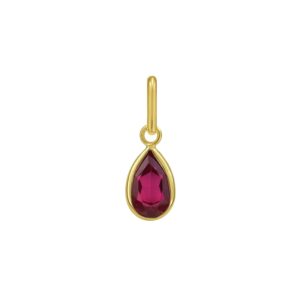 14K Yellow Gold Pear Ruby Charm Pendant
