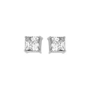 Sterling Silver Princess CZ Stud Earrings (6.00 mm)